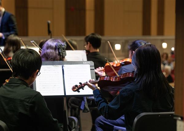 Students performing at the 2023-2024 All County Orchestra Concert